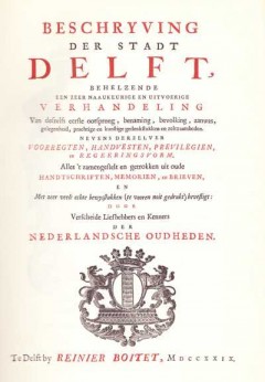 Beschryving der stadt Delft