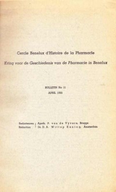 Cercle Benelux D'Histoire de la Pharmacie- Kring voor de geschiedenis van de pharmacie in Benelux