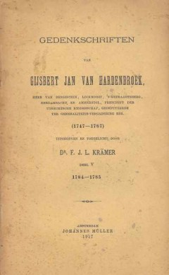 Gedenkschriften van Gijsbert Jan Van Hardenbroek Deel V 1784-1785
