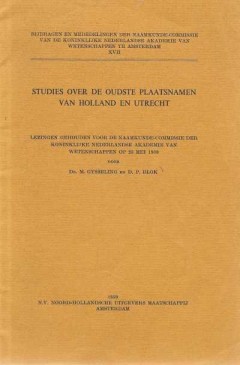 Studies over de oudste plaatsnamen van Holland en Utrecht